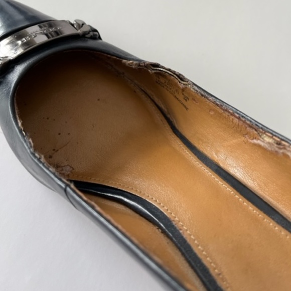 (*2 for $30) Leather Coach Navy Pumps size 6 - Picture 7 of 14